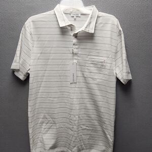 Men's Cream Striped Polo Shirt